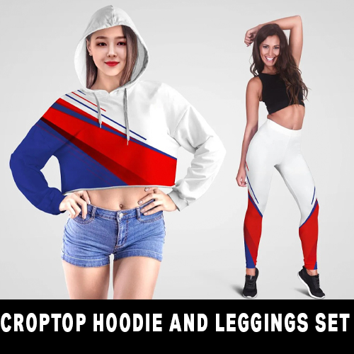 CropTop Hoodie & Leggings Set