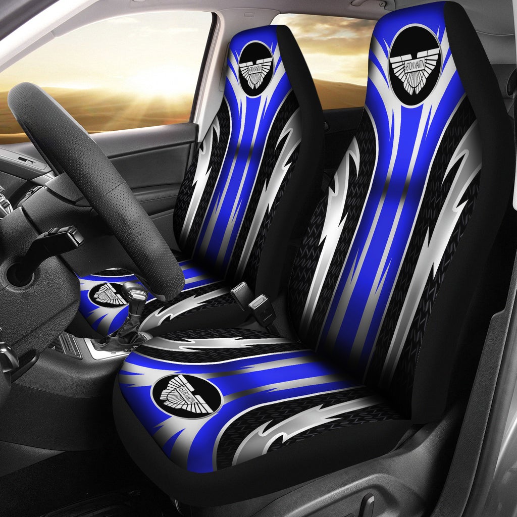 2 Front Aston Martin Seat Covers Blue 