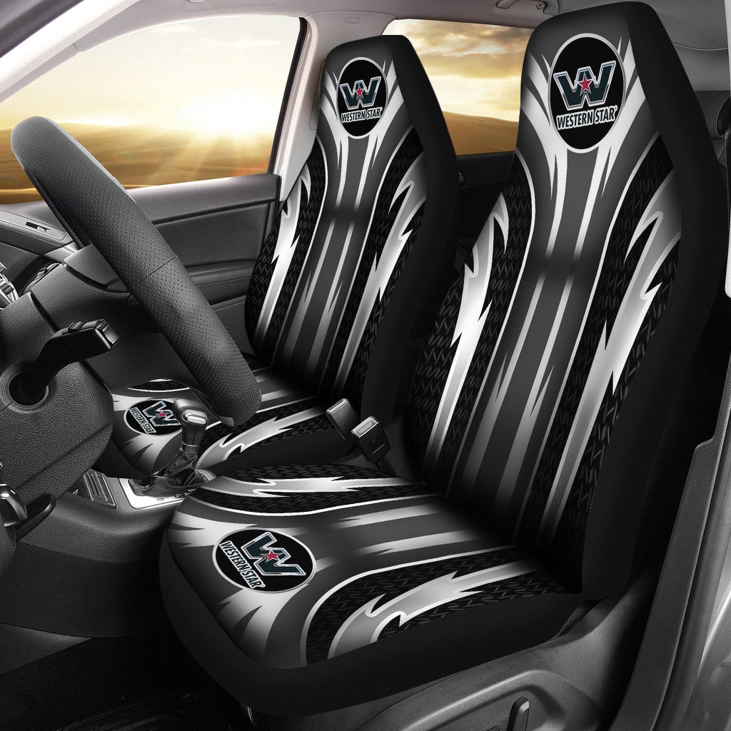 2 Front Western Star Seat Covers Grey 