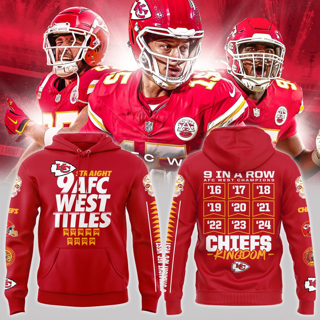 AFC WEST CHAMPIONS Kansas City Chiefs Hoodie 