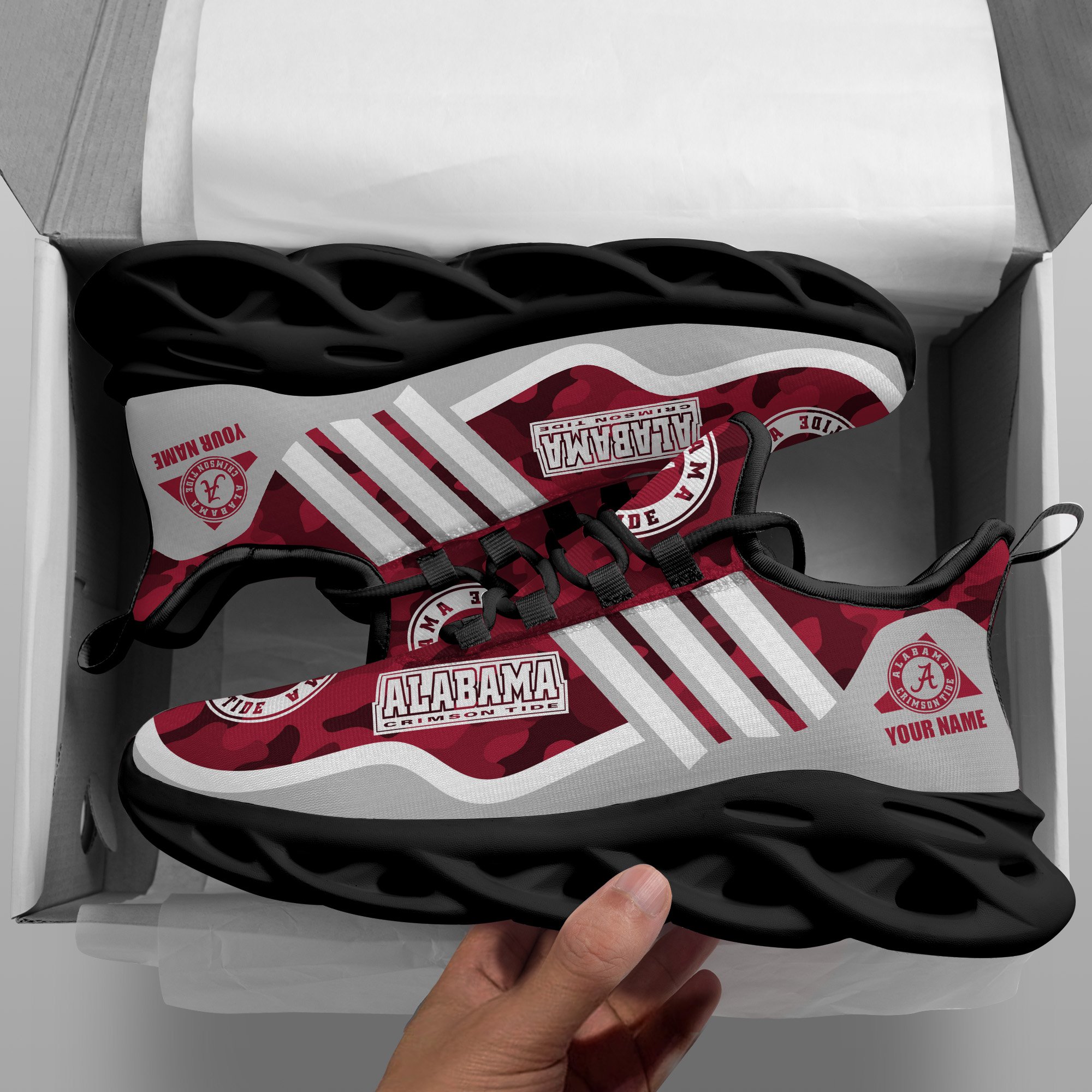 Alabama Crimson Tide Black Max Soul Shoes 2025 Versions Custom Name 466