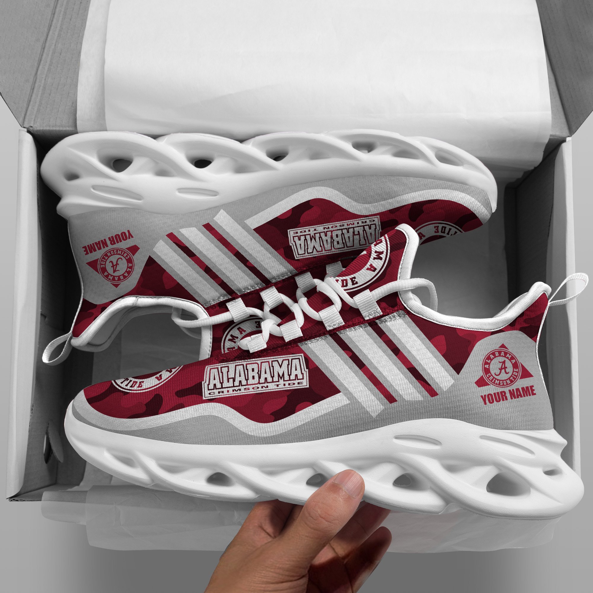 Alabama Crimson Tide Black Max Soul Shoes 2025 Versions Custom Name 466