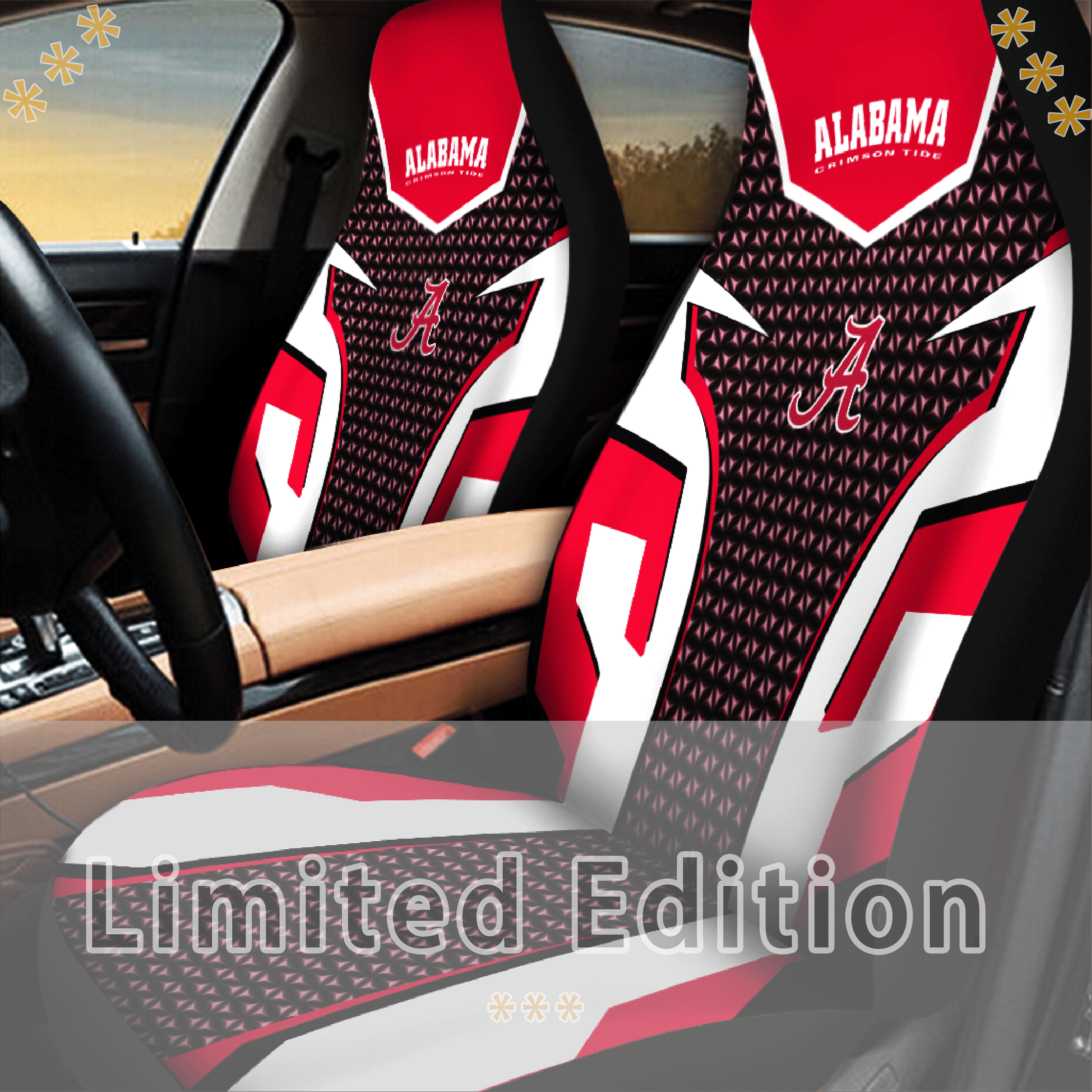 Alabama Crimson Tide football Car Seat Covers (SET OF 2)