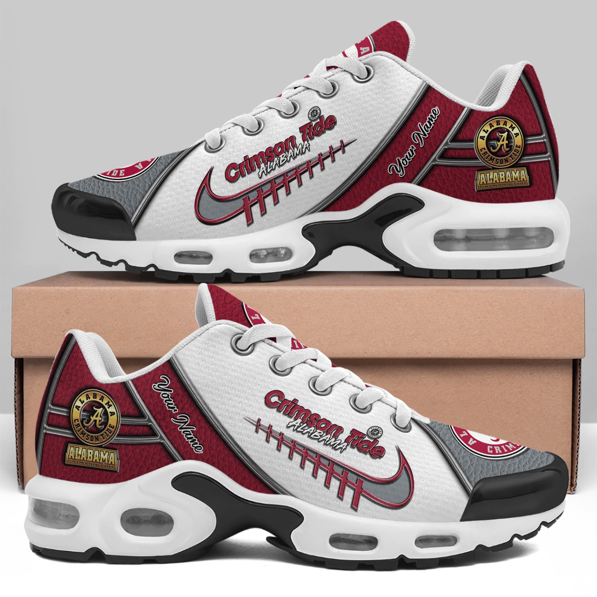 Alabama Crimson Tide TN Shoes 2025 Version Custom Your Name, Football Team Shoes 516