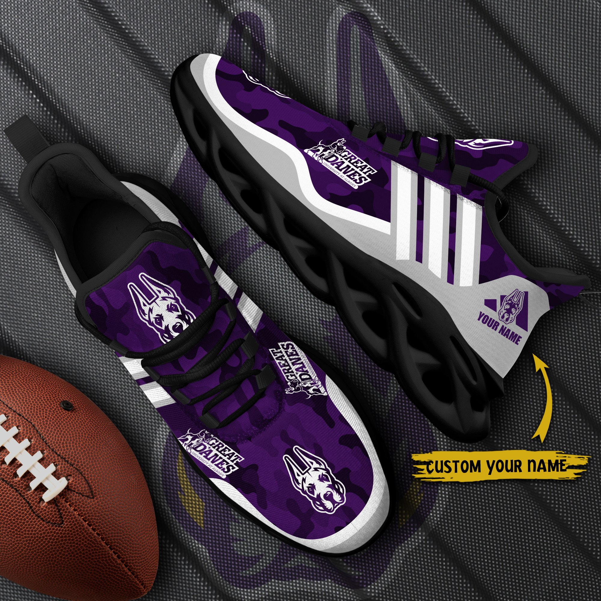 Albany Great Danes Black Max Soul Shoes 2025 Versions Custom Name 466