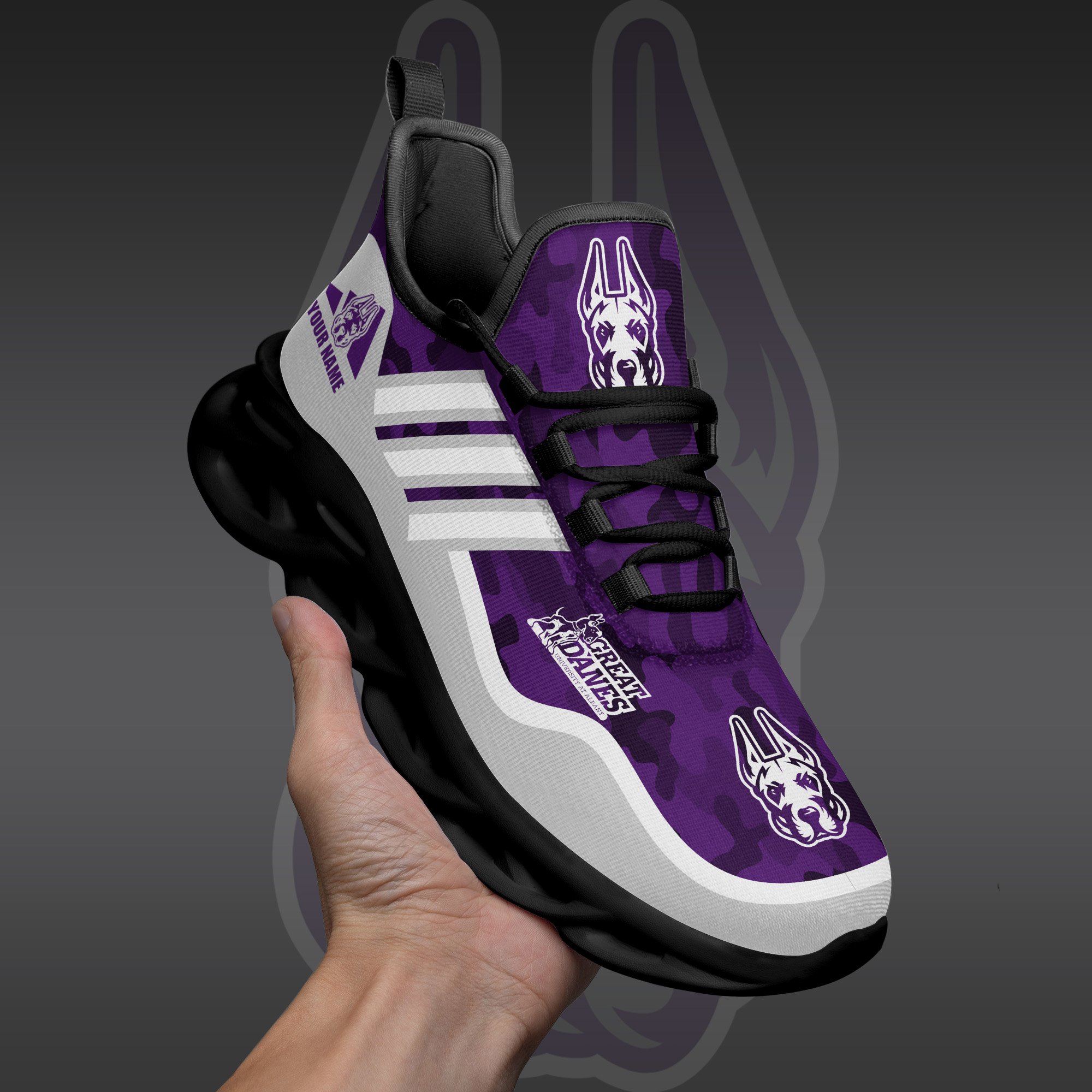 Albany Great Danes Black Max Soul Shoes 2025 Versions Custom Name 466
