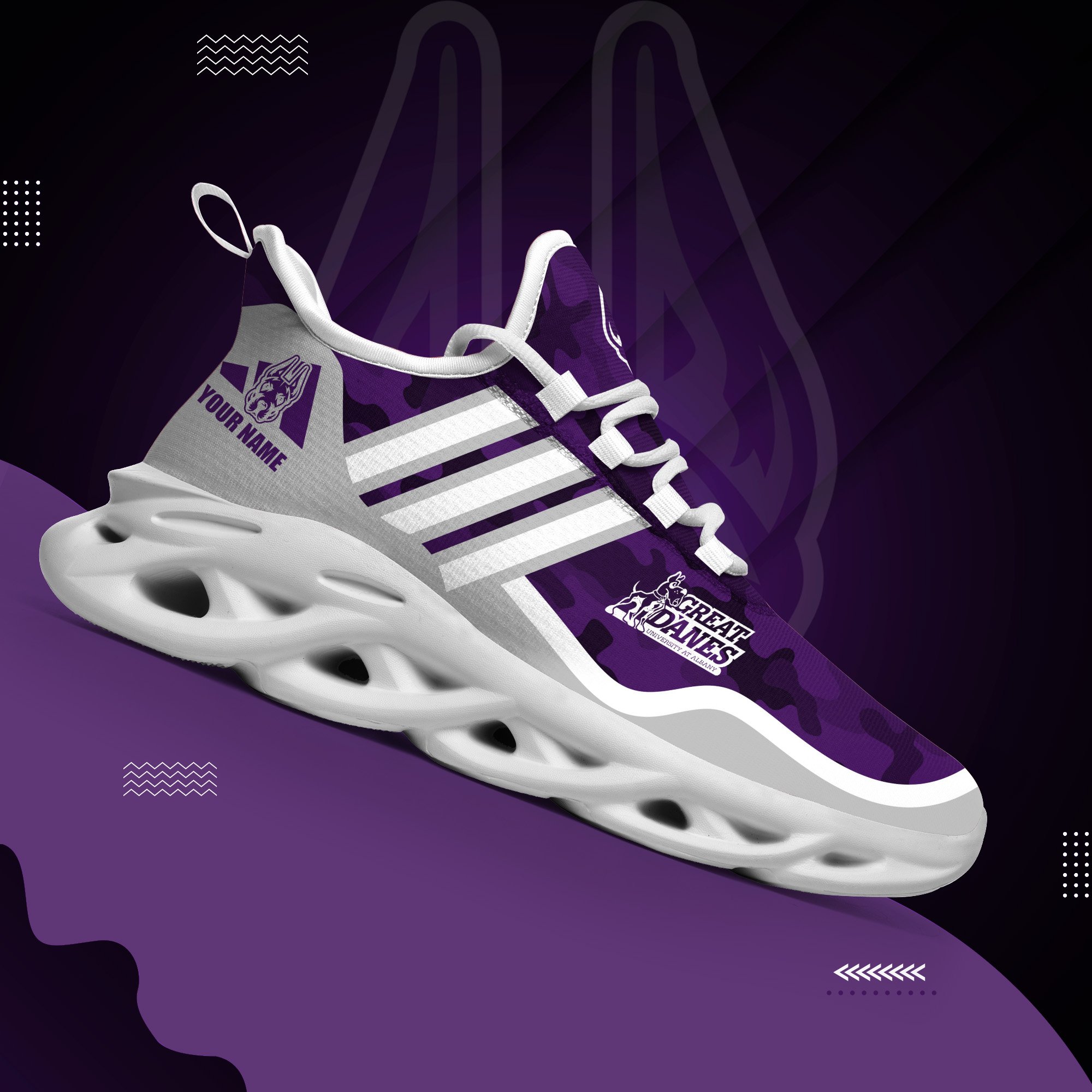 Albany Great Danes Black Max Soul Shoes 2025 Versions Custom Name 466
