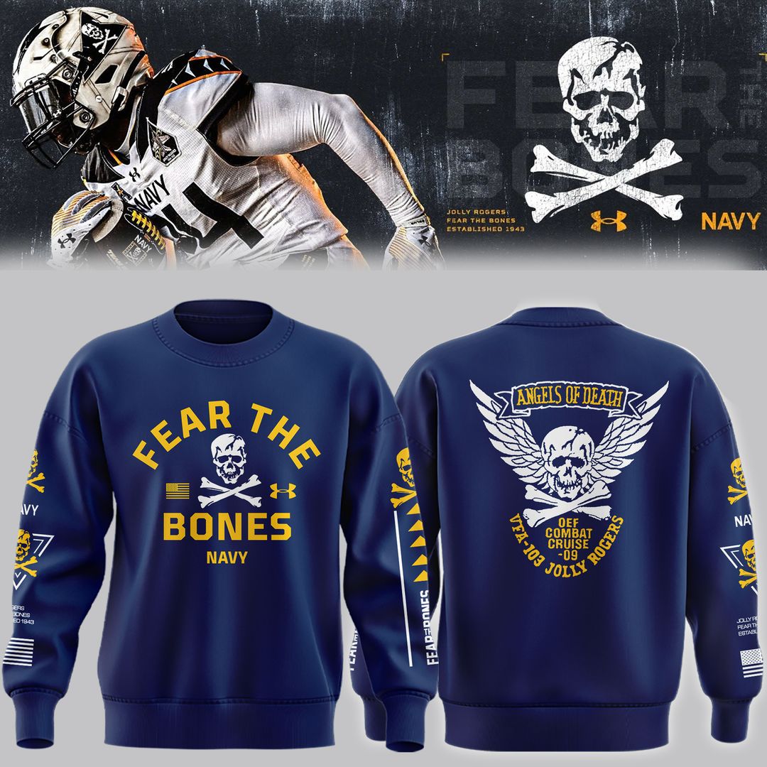 Angel Of Death Jolly Rogers Navy Midshipmen Sweatshirt 