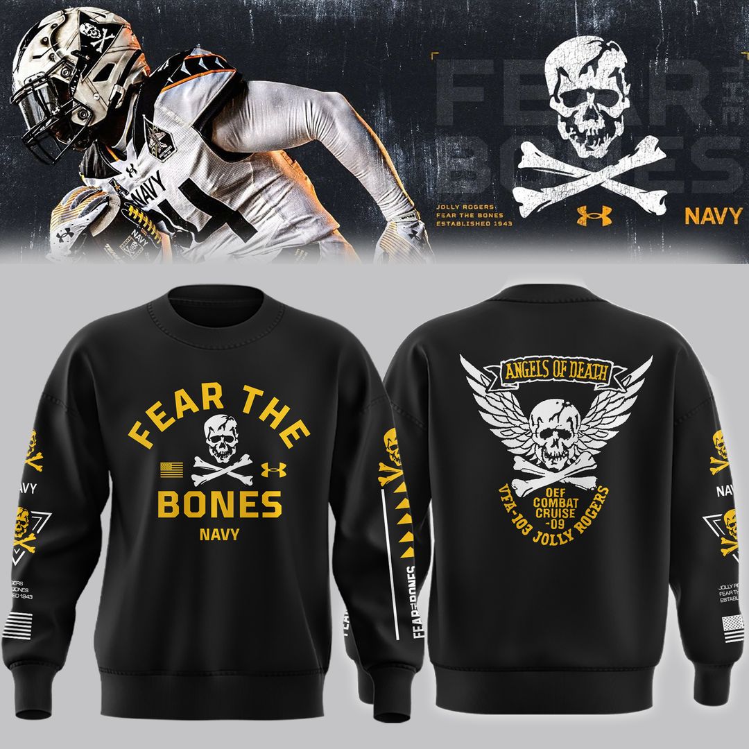 Angel Of Death Jolly Rogers Navy Midshipmen Sweatshirt 