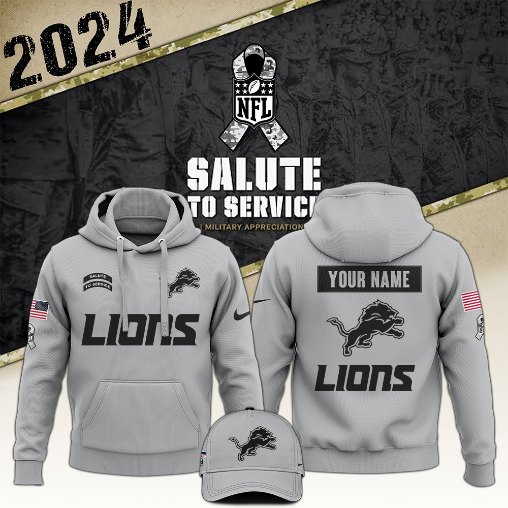 Arctic Camo Detroit Lions  Salute to Service Club Hoodie 2024 