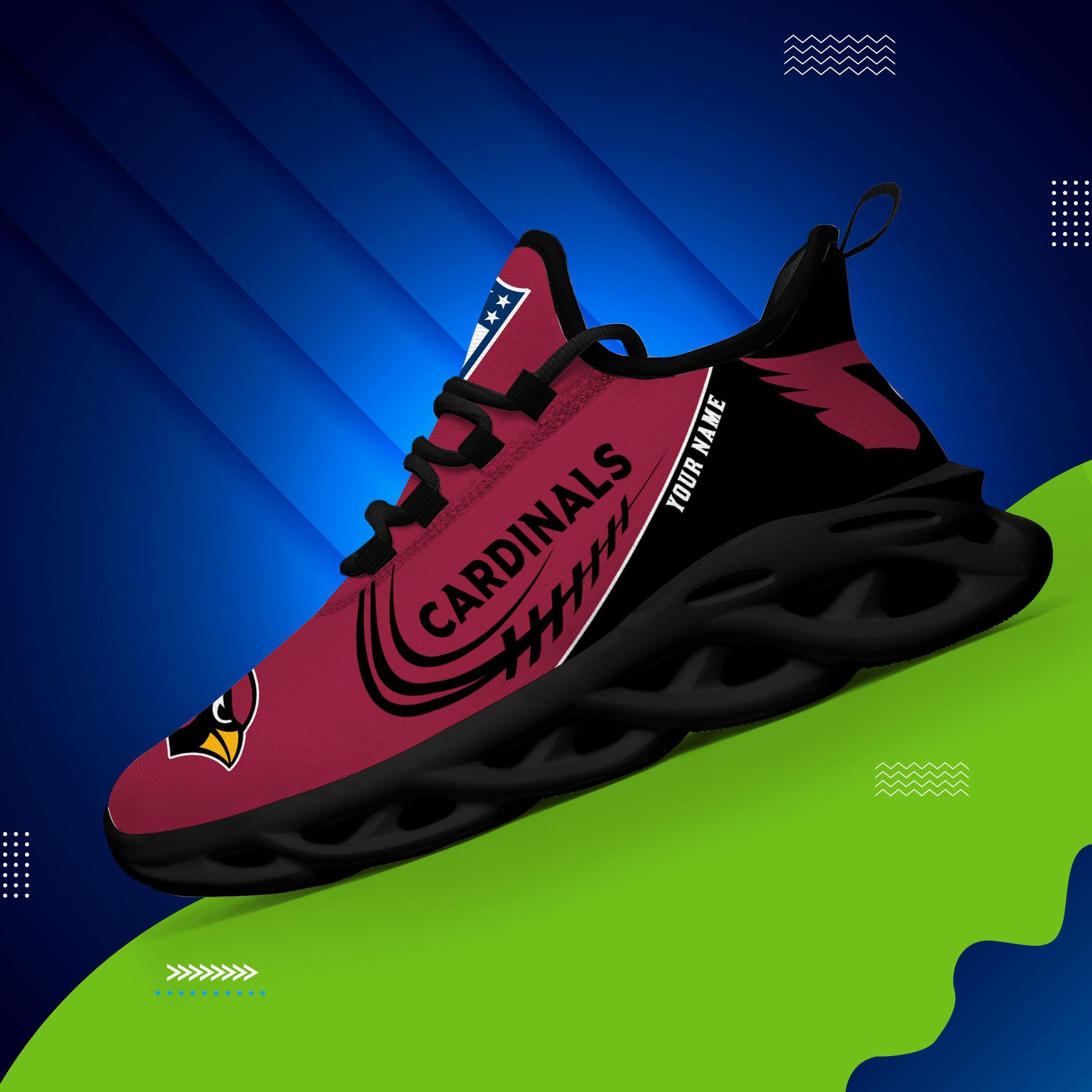 Arizona Cardinals Black Max Soul Shoes 2025 Versions Custom Name 630