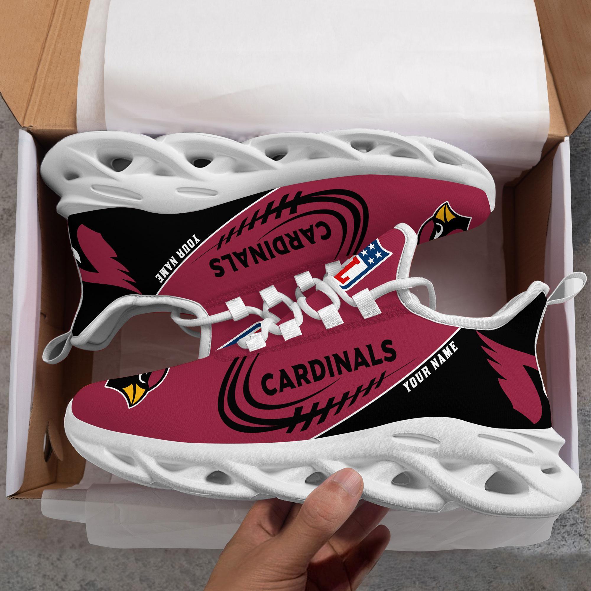 Arizona Cardinals Black Max Soul Shoes 2025 Versions Custom Name 630