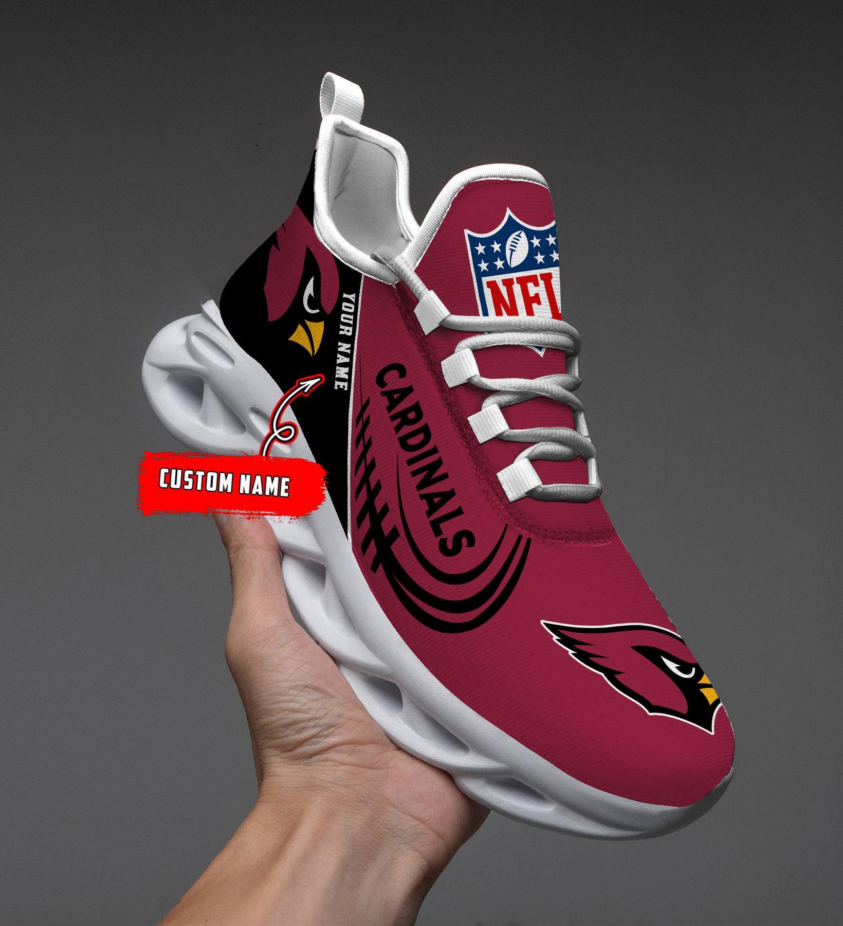 Arizona Cardinals Black Max Soul Shoes 2025 Versions Custom Name 630