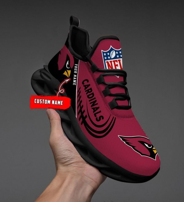 Arizona Cardinals Black Max Soul Shoes 2025 Versions Custom Name 630