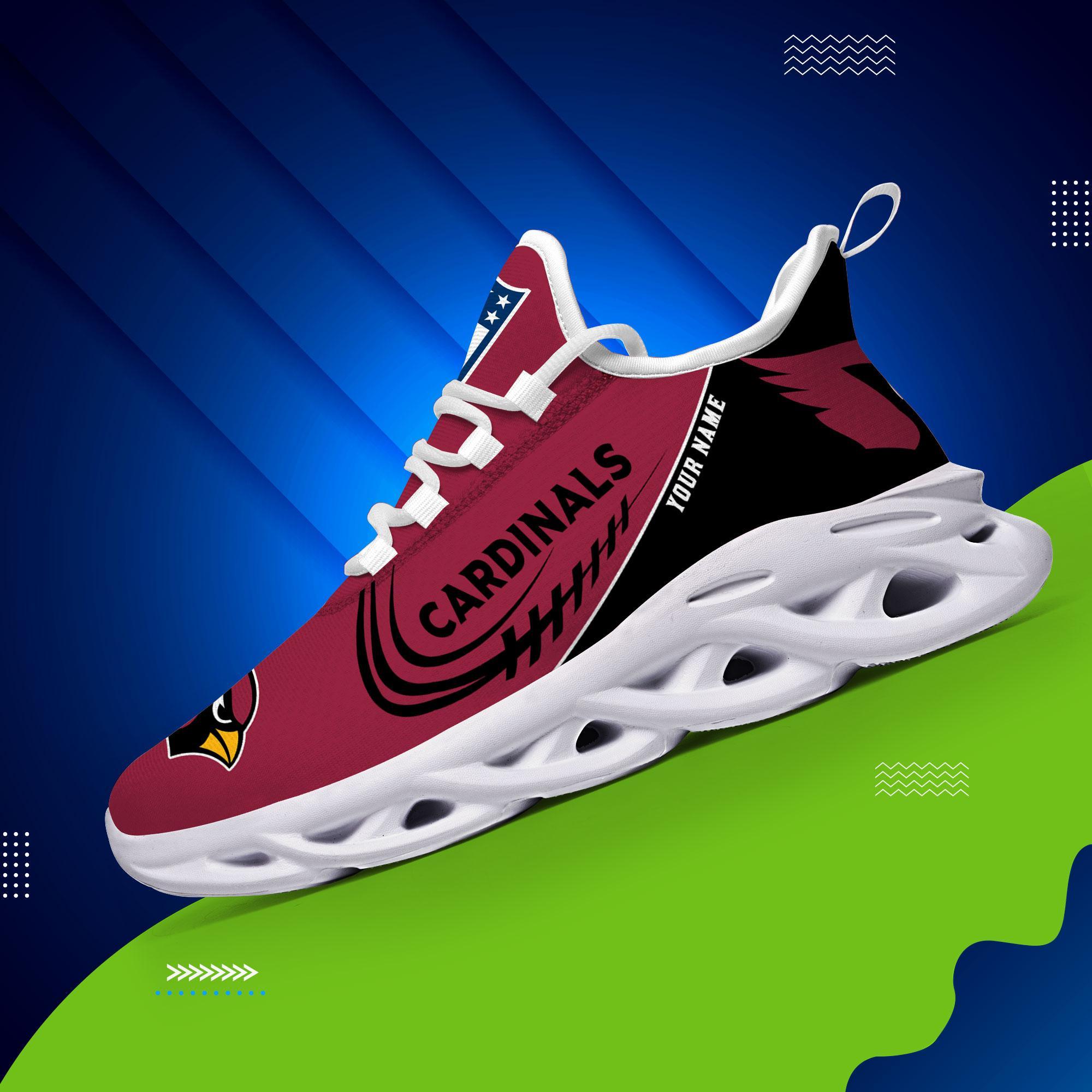 Arizona Cardinals Black Max Soul Shoes 2025 Versions Custom Name 630