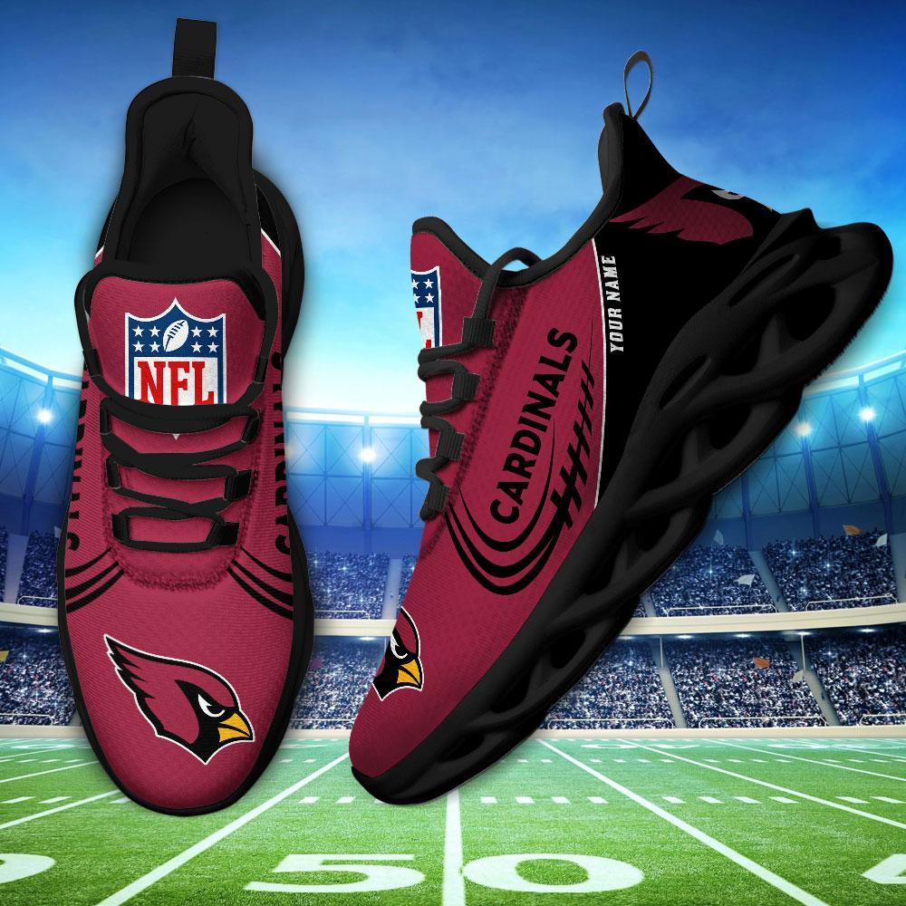 Arizona Cardinals Black Max Soul Shoes 2025 Versions Custom Name 630