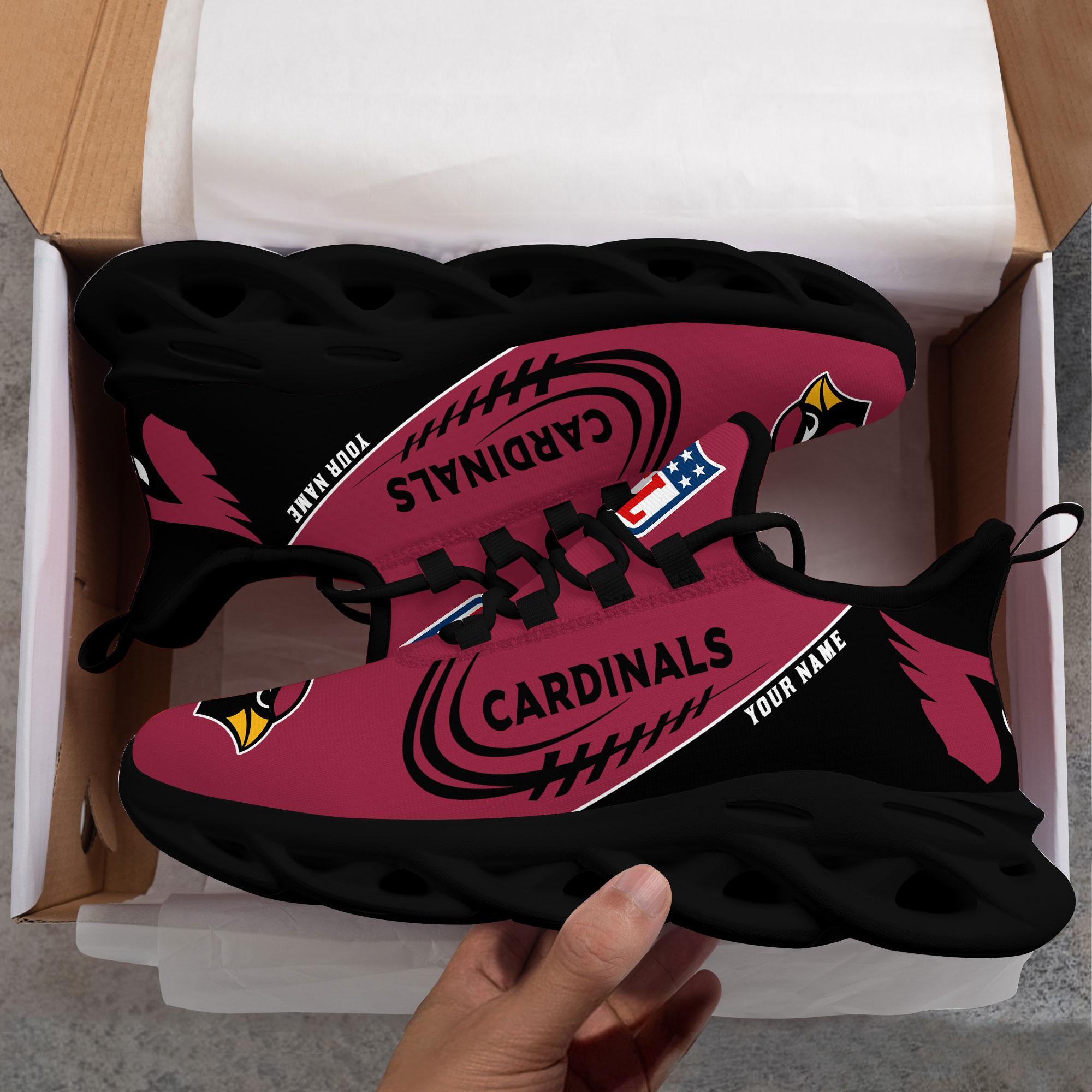 Arizona Cardinals Black Max Soul Shoes 2025 Versions Custom Name 630