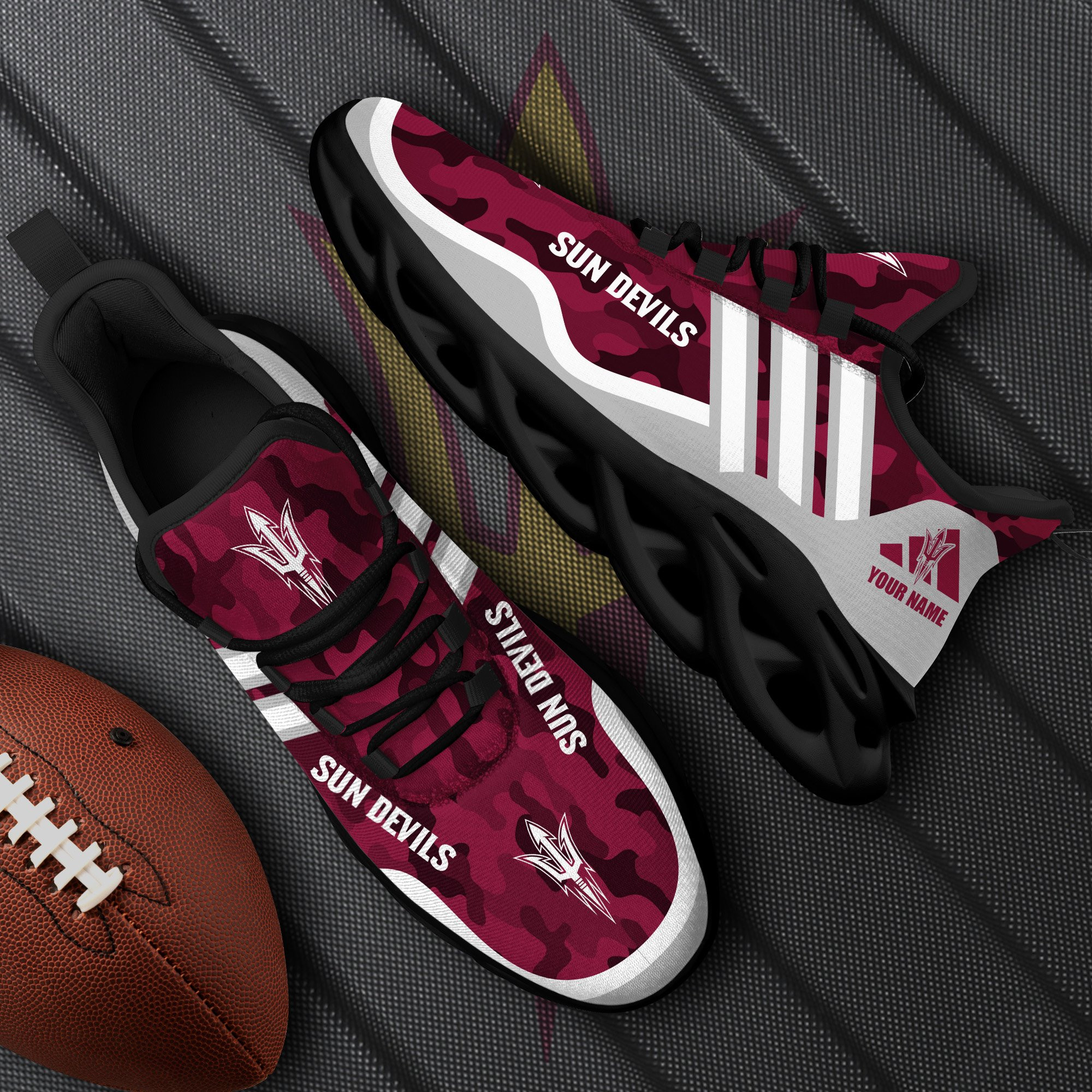 Arizona State Sun Devils Black Max Soul Shoes 2025 Versions Custom Name 466