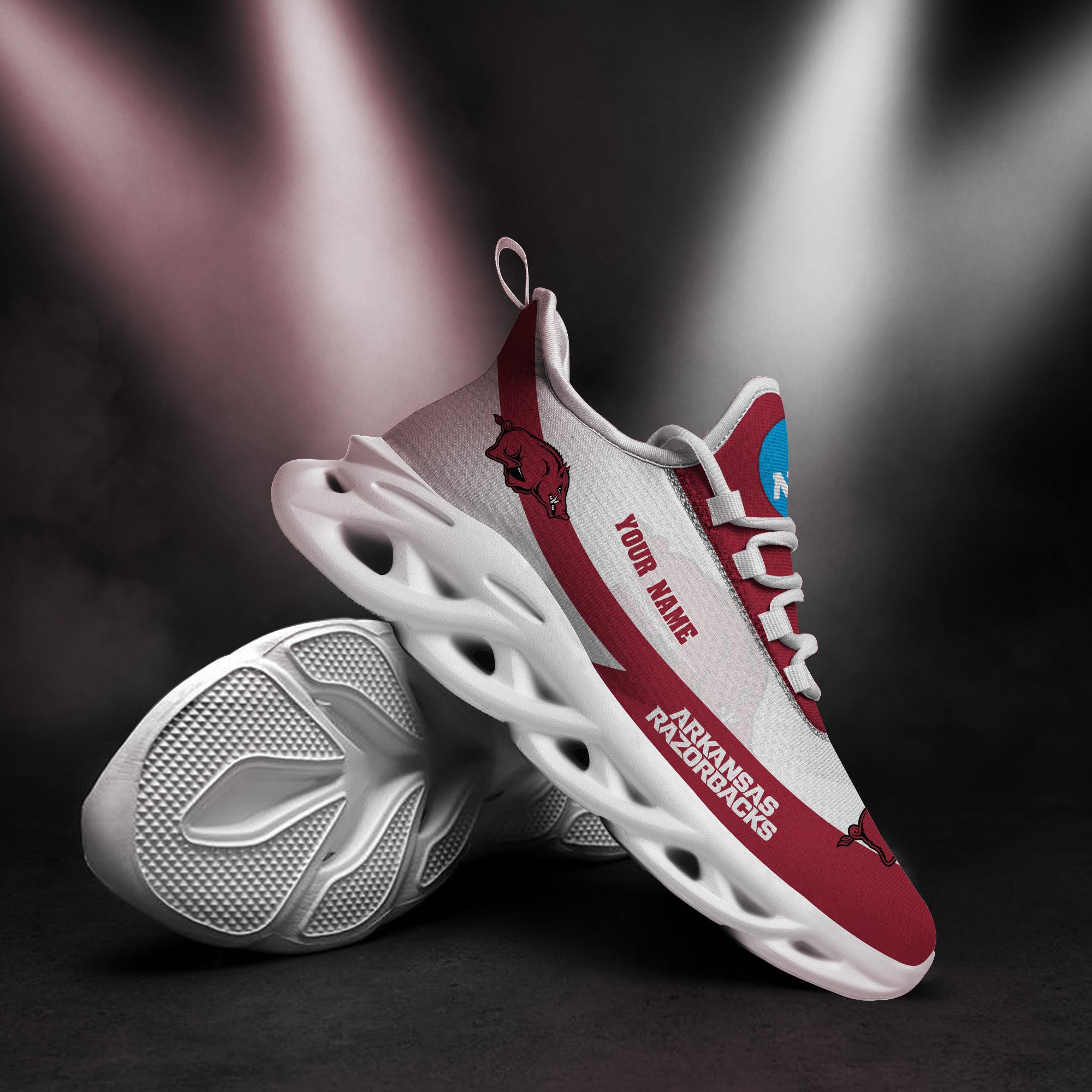 Arkansas Razorbacks White Max Soul Shoes 2025 Versions Custom Your Name, Sports Gift For Fan PH019