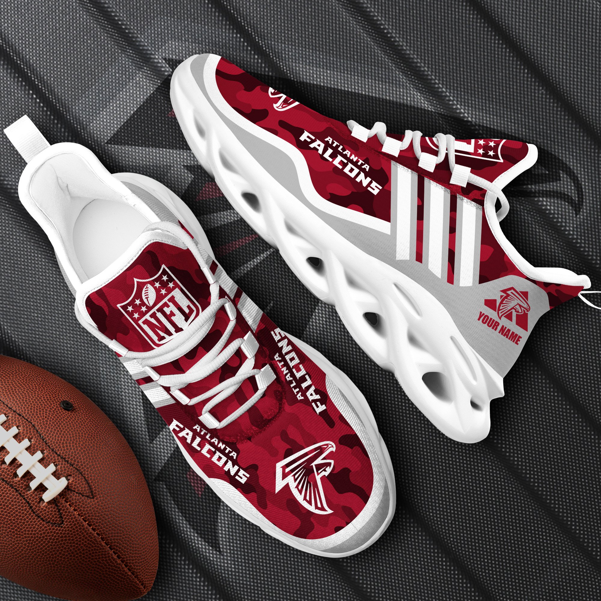 Atlanta Falcons Black Max Soul Shoes 2025 Versions Custom Name 430