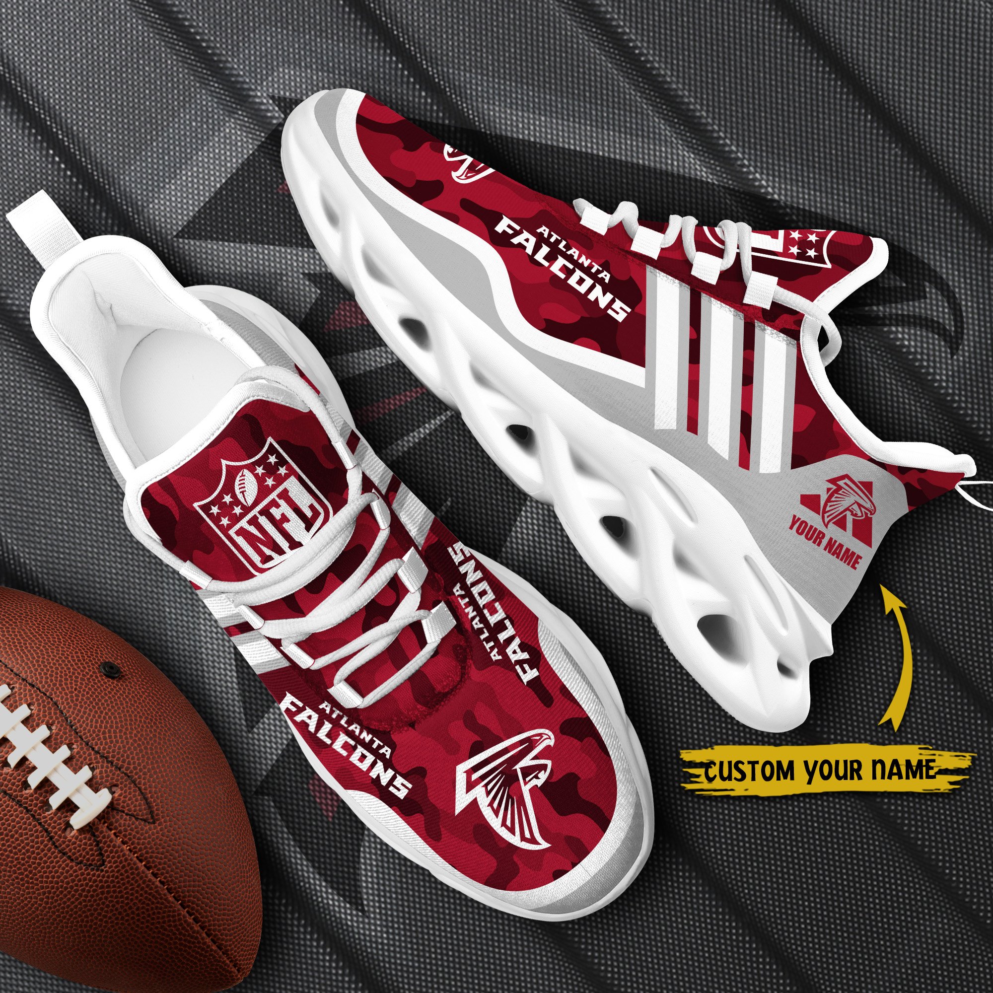 Atlanta Falcons Black Max Soul Shoes 2025 Versions Custom Name 430