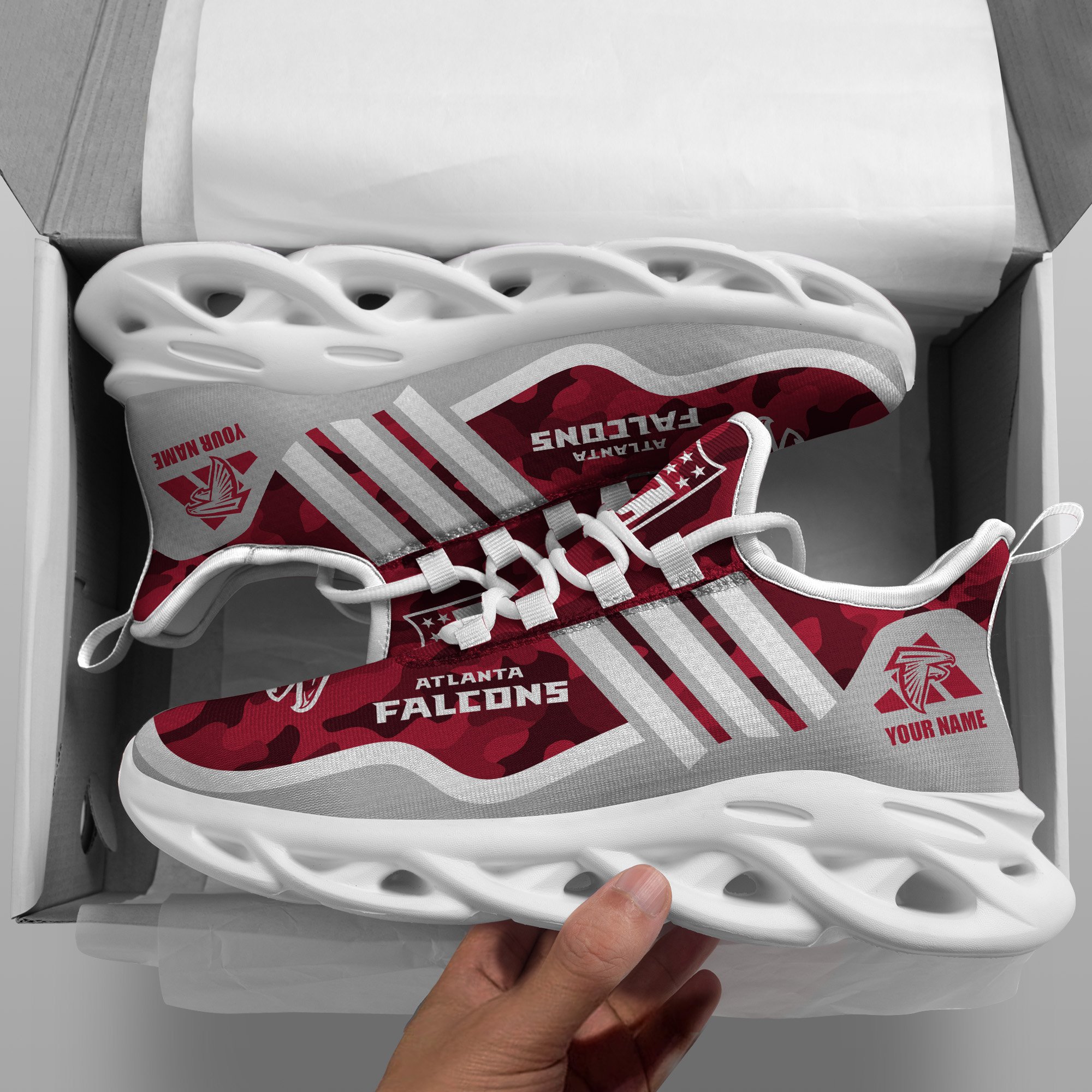 Atlanta Falcons Black Max Soul Shoes 2025 Versions Custom Name 430