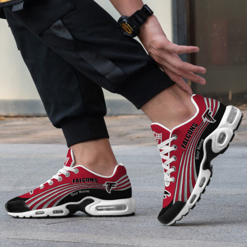 Atlanta Falcons Personalized Name Team Colors Wave Lines TN Shoes Air Cushion Sneakers