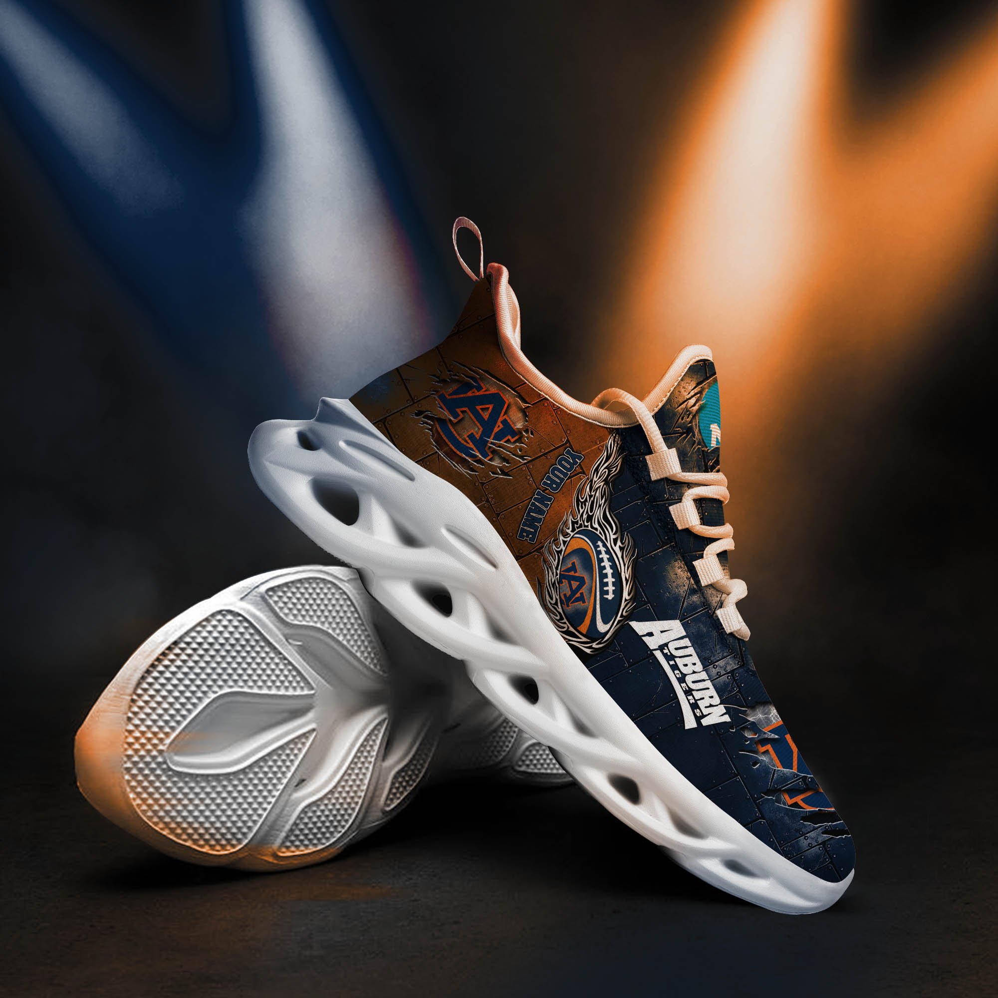 Auburn Tigers Black Max Soul Shoes 2025 Versions, White Max Soul Shoes Custom Your Name PH879