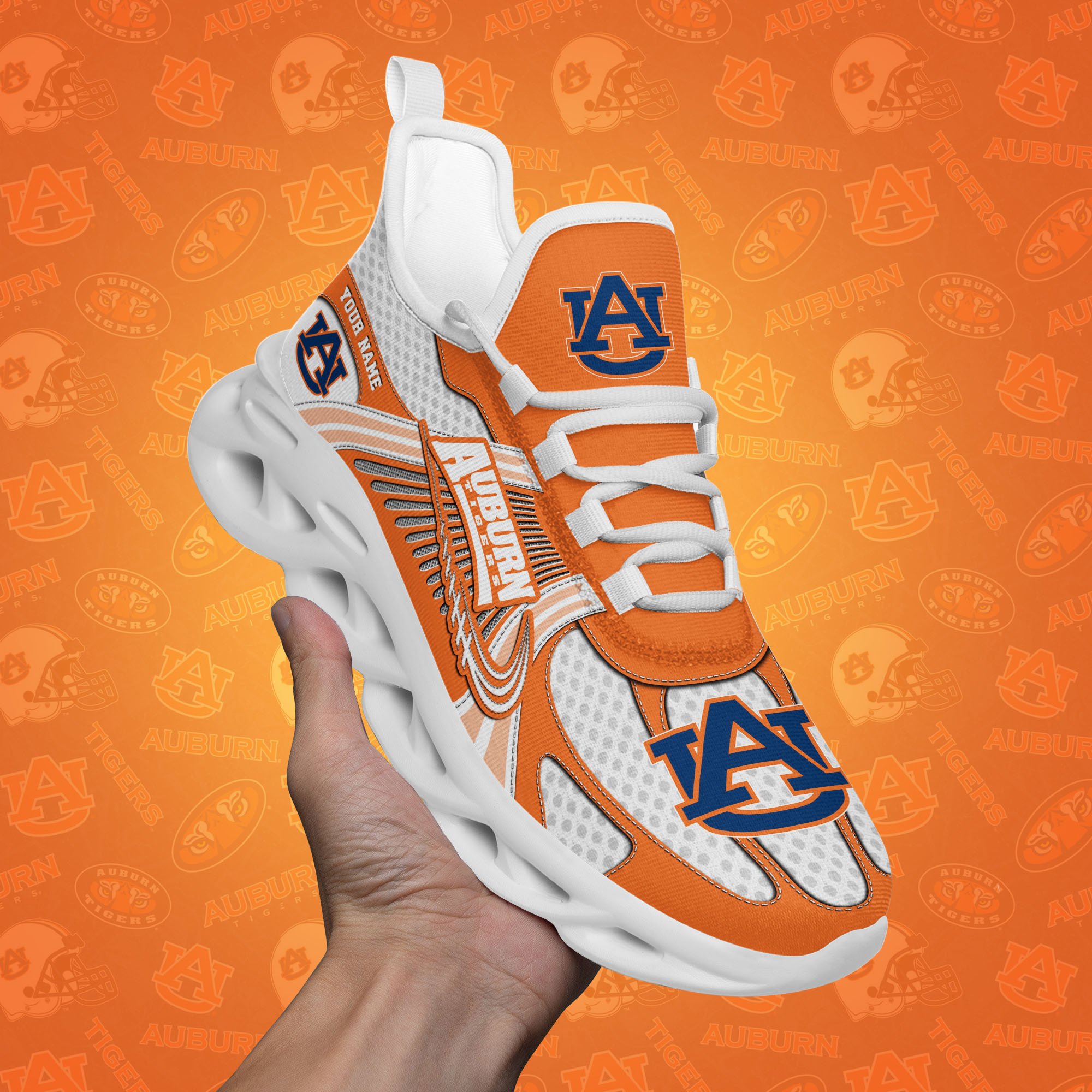 Auburn Tigers Clunky Sneakers Custom Your Name, Sport Sneakers, Sport Gifts For Fan, Gifts For Him