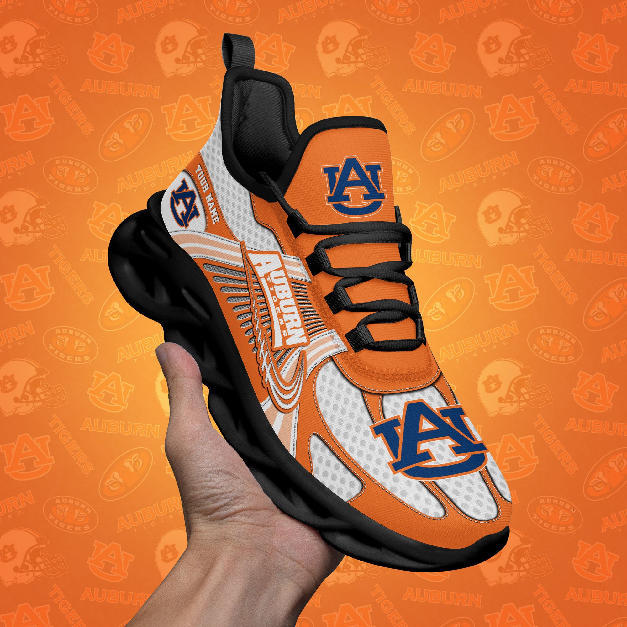 Auburn Tigers Clunky Sneakers Custom Your Name, Sport Sneakers, Sport Gifts For Fan, Gifts For Him