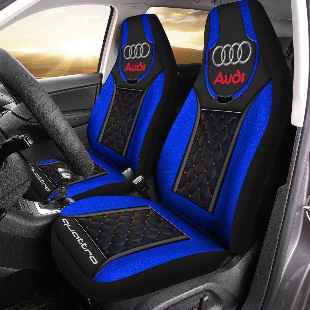Audi quattro AN-NH Car Seat Cover (Set of 2) Ver1 (Blue) 