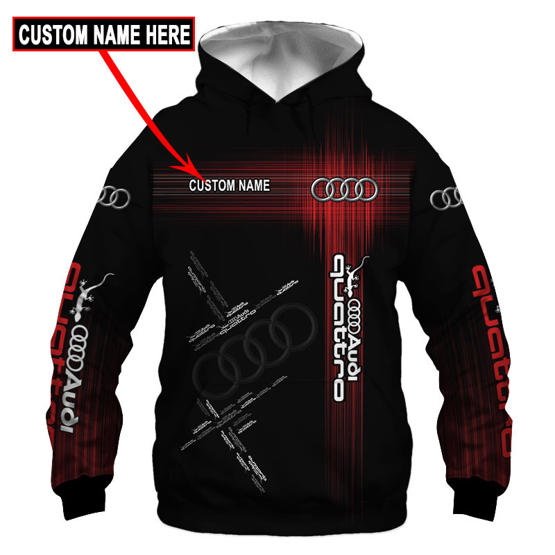 Audi quattro Skull Tshirt, sweatshirt, Polo, Hawaiian, Hoodie 3D Apparel Full Printing Custom Name 