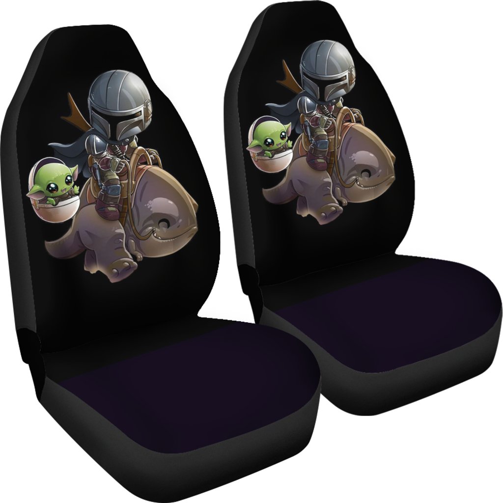 Baby Yoda And Boba Fett Seat Cover