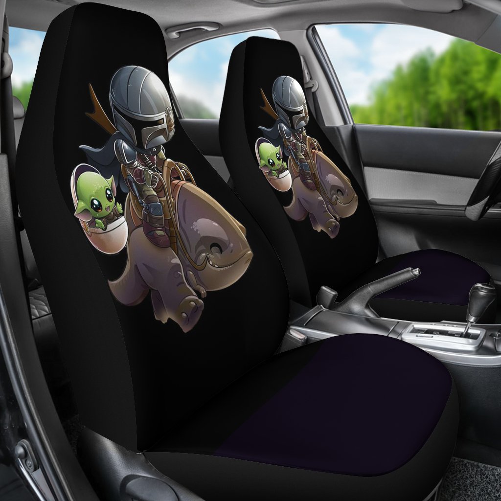 Baby Yoda And Boba Fett Seat Cover