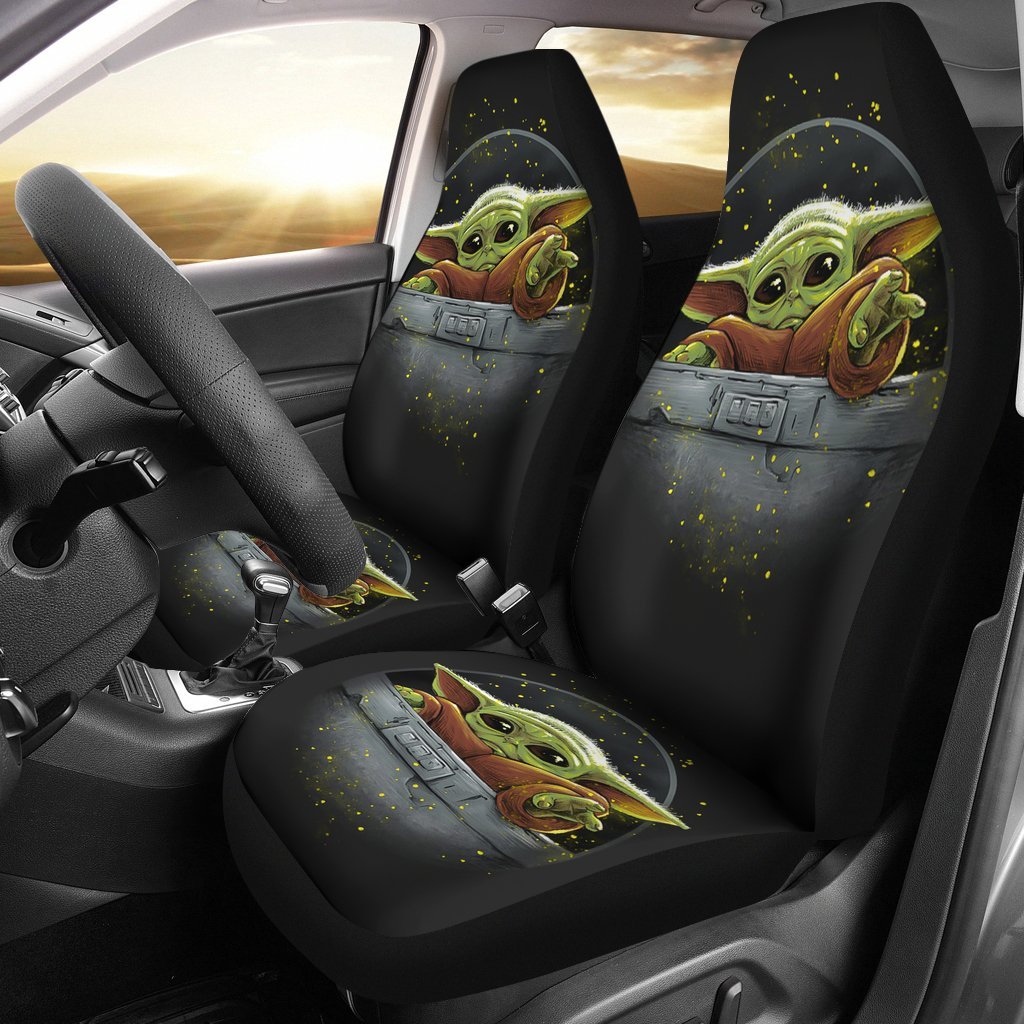 Baby Yoda Art The Mandalorian Car Seat Cover ( Set of 2) 