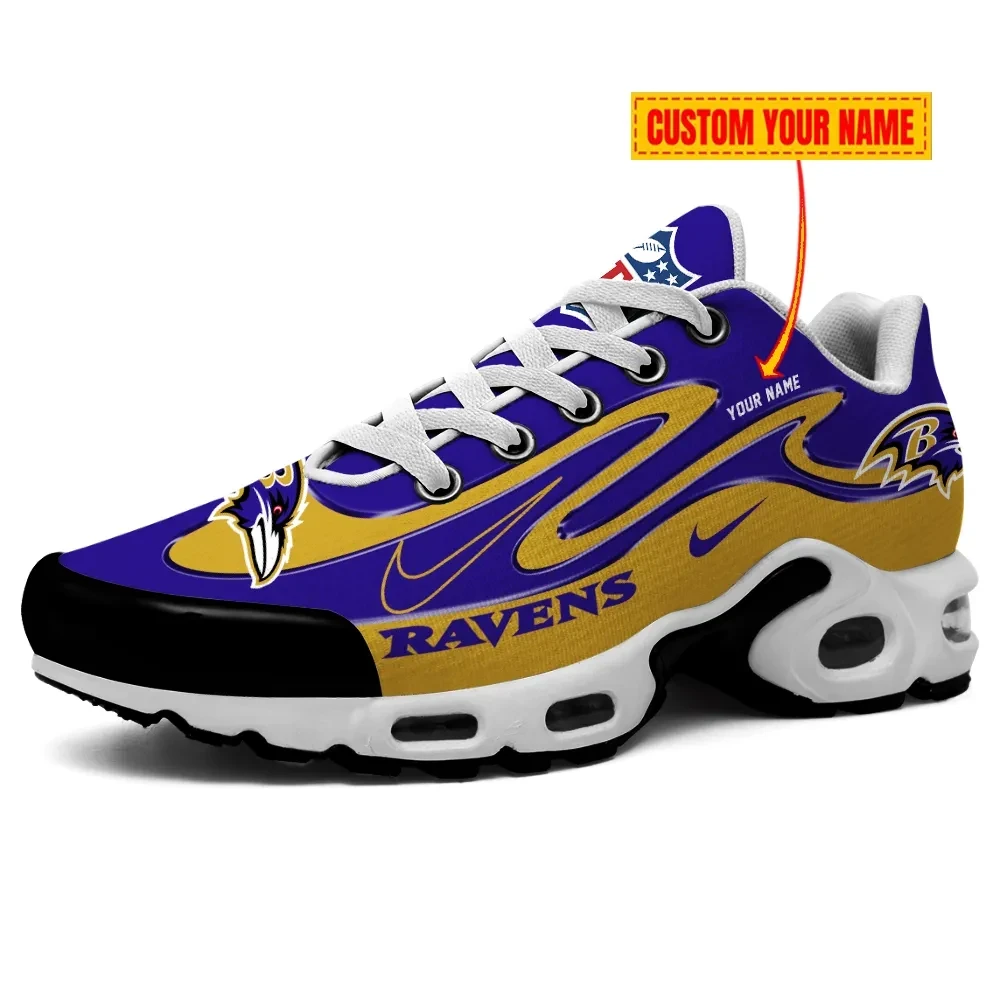 Baltimore Ravens Personalized Name Team Mix Colors V2 TN Air Max Shoes Air Cushion Sneakers