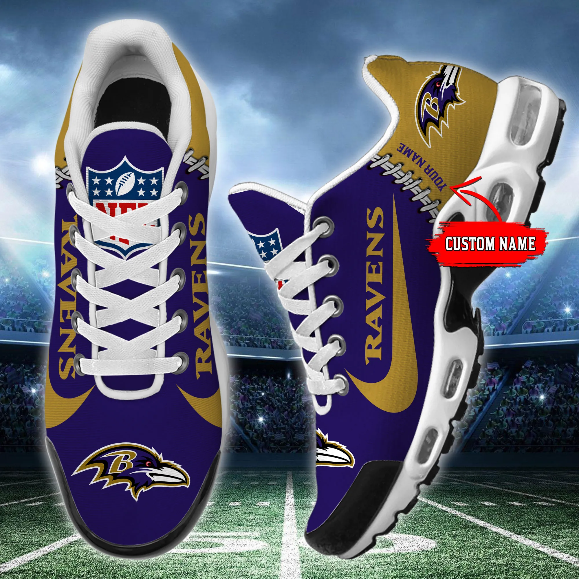 Baltimore Ravens Sport Team TN Air Max Shoes Air Cushion Sneakers 100PG-8774