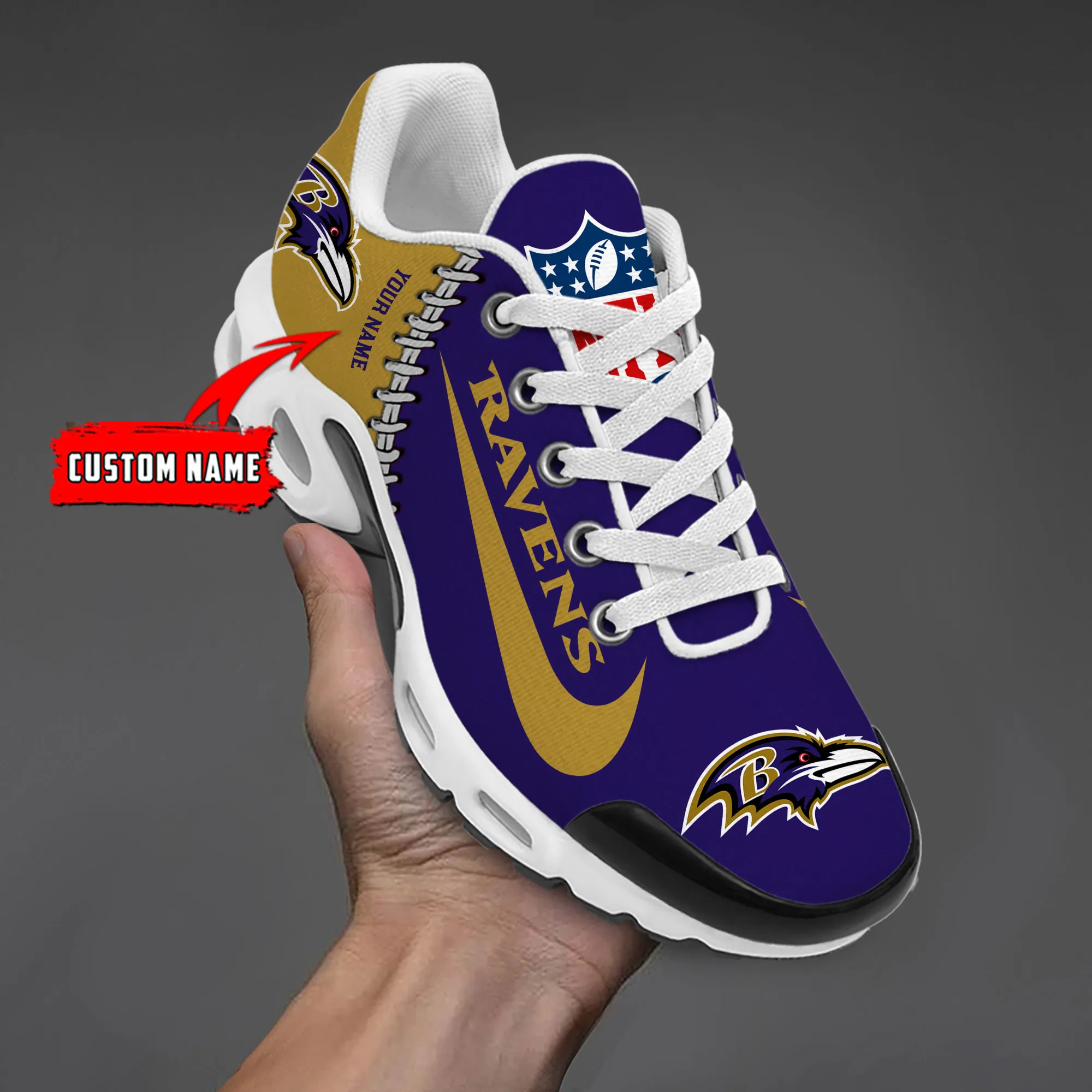Baltimore Ravens Sport Team TN Air Max Shoes Air Cushion Sneakers 100PG-8774