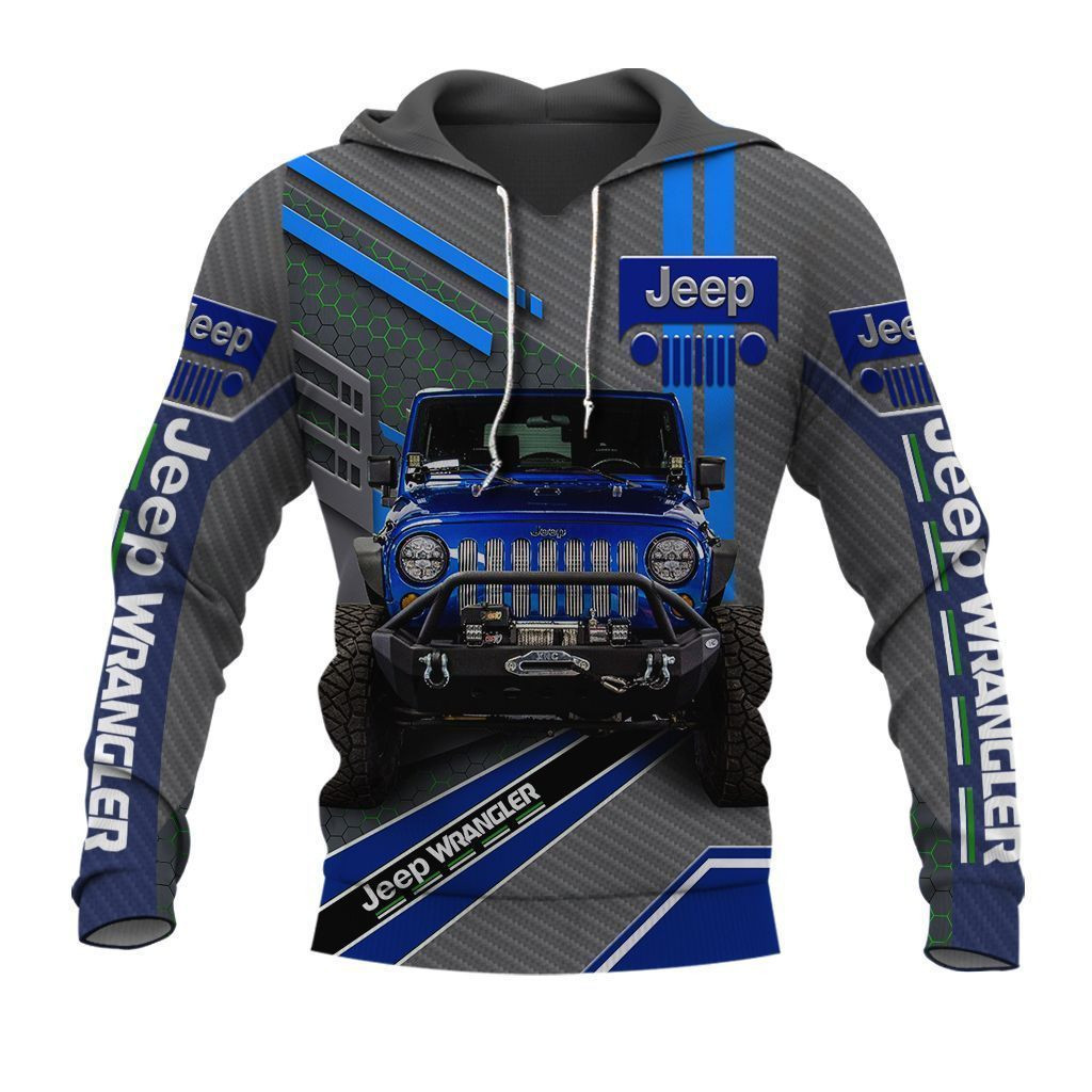 Beautiful Jeep Wrangler Blue 3D All Over Printed Clothes J24 