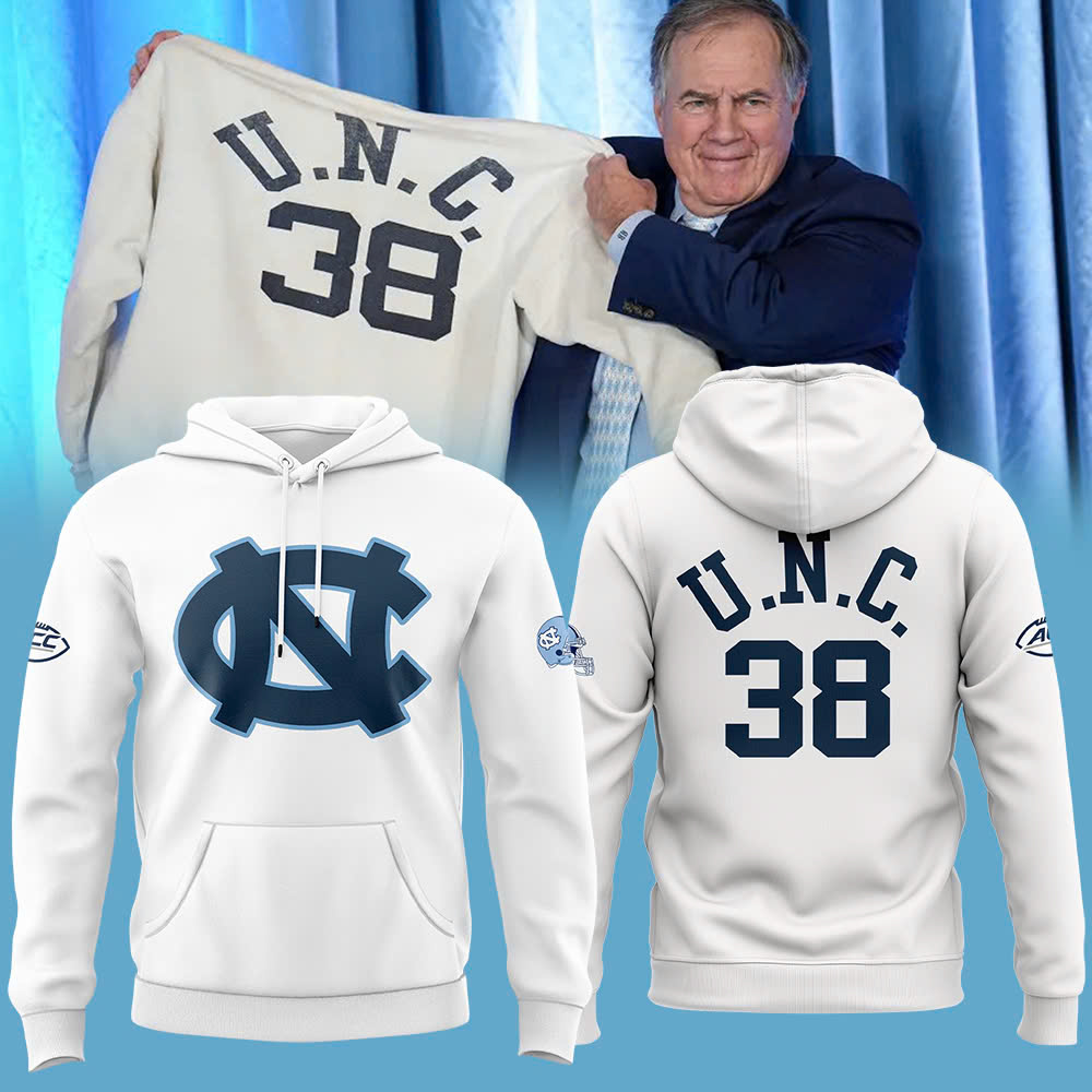 Bill Belichick #38 U.N.C Pullover Hoodie 