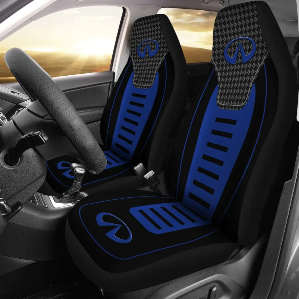 BLACK AND BLUE INFINITI CAR SEAT COVERS 