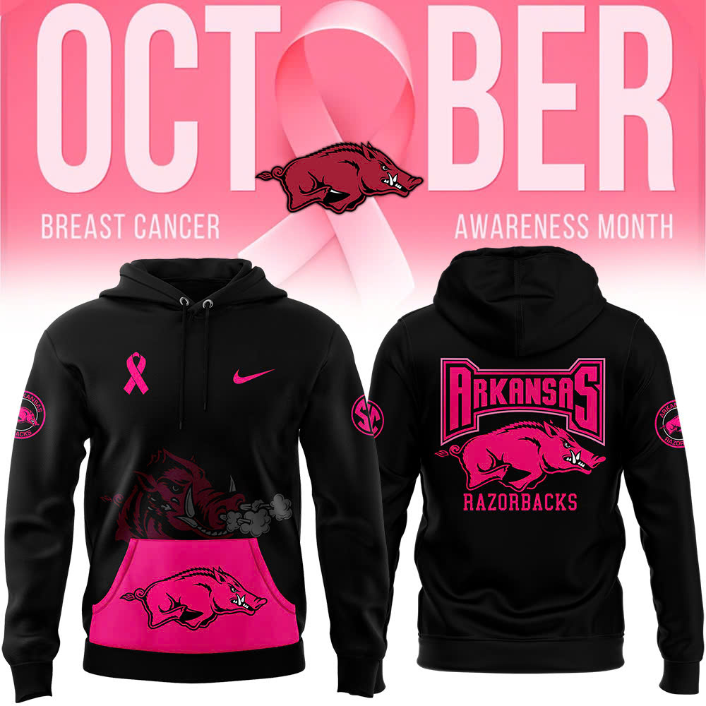 Black Arkansas Razorbacks football Crucial Catch Club Hoodie 