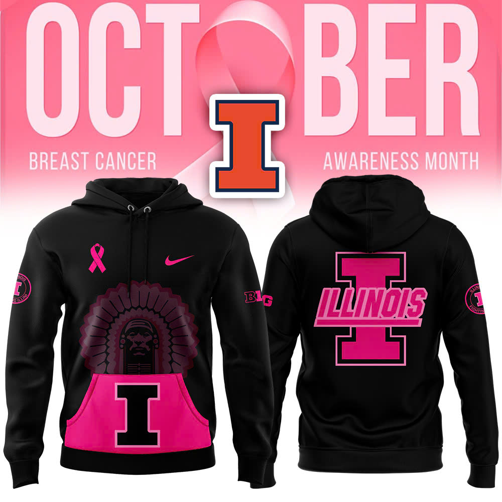 Black Illinois Fighting Illini football Crucial Catch Club Pullover Hoodie V2 
