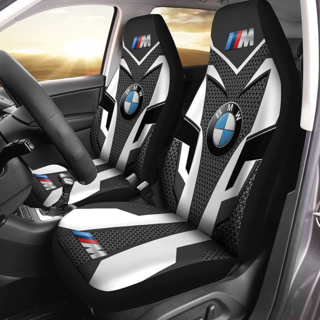 Bmw Ht Car Seat Cover (Set Of 2) Ver 1 (White) 