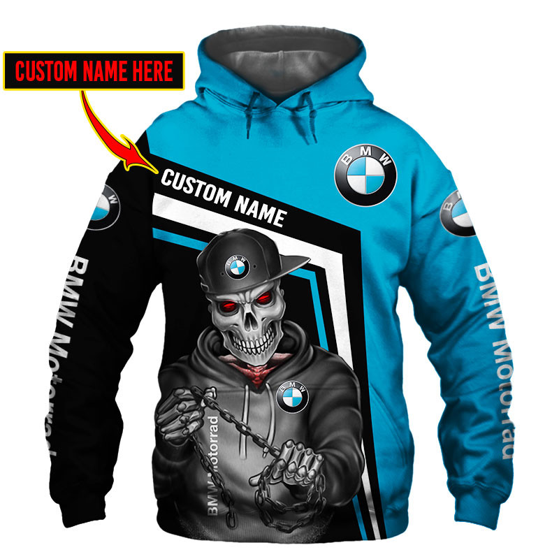 BMW Motorrad Skull Tshirt, sweatshirt, Polo, Hawaiian, Hoodie 3D Apparel Full Printing Custom Name 