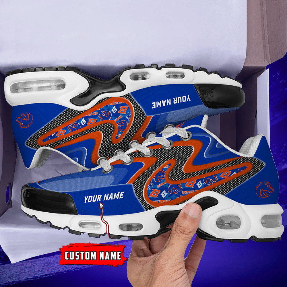 Boise State Broncos Personalized Name Team Checkmark Logo Mix Colors Stitch Line TN Air Max Shoes Air Cushion Sneakers