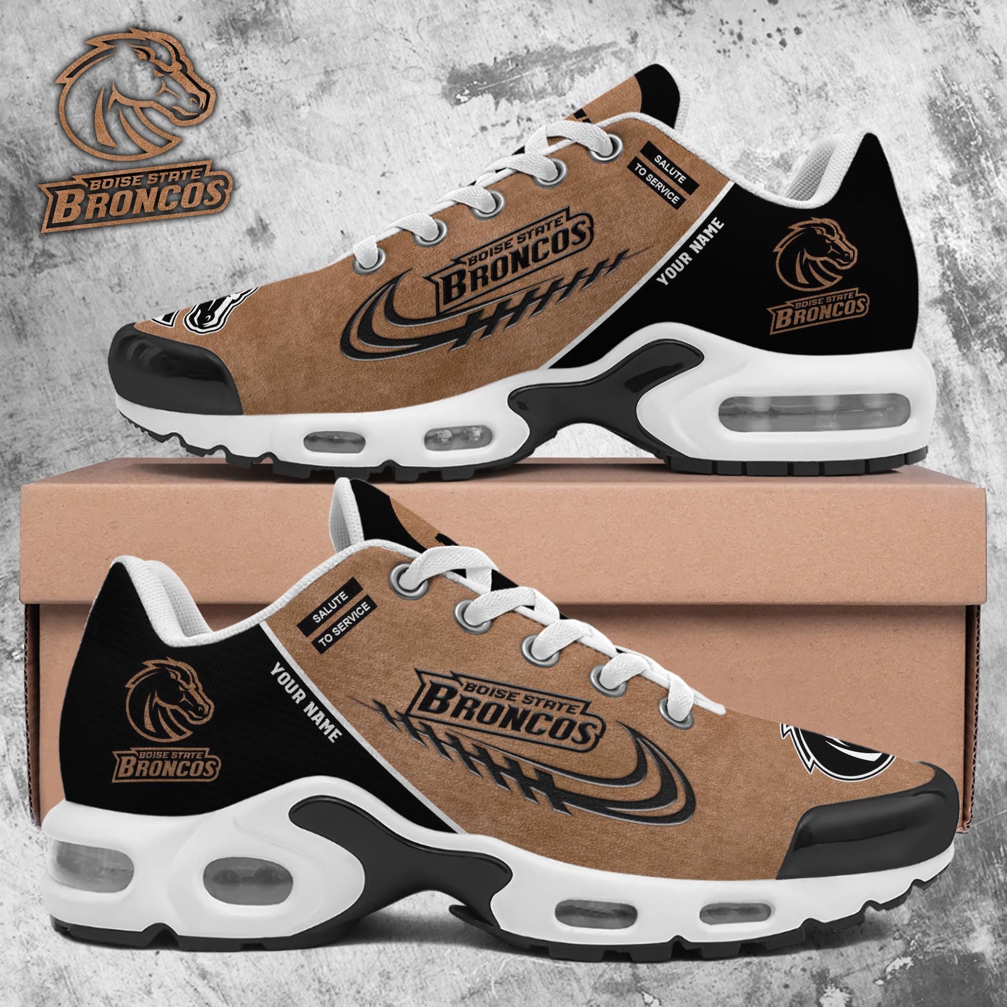 Boise State Broncos TN Shoes 2025 Version Custom Name, Shoes For Football Fans, Fan Gifts PH637