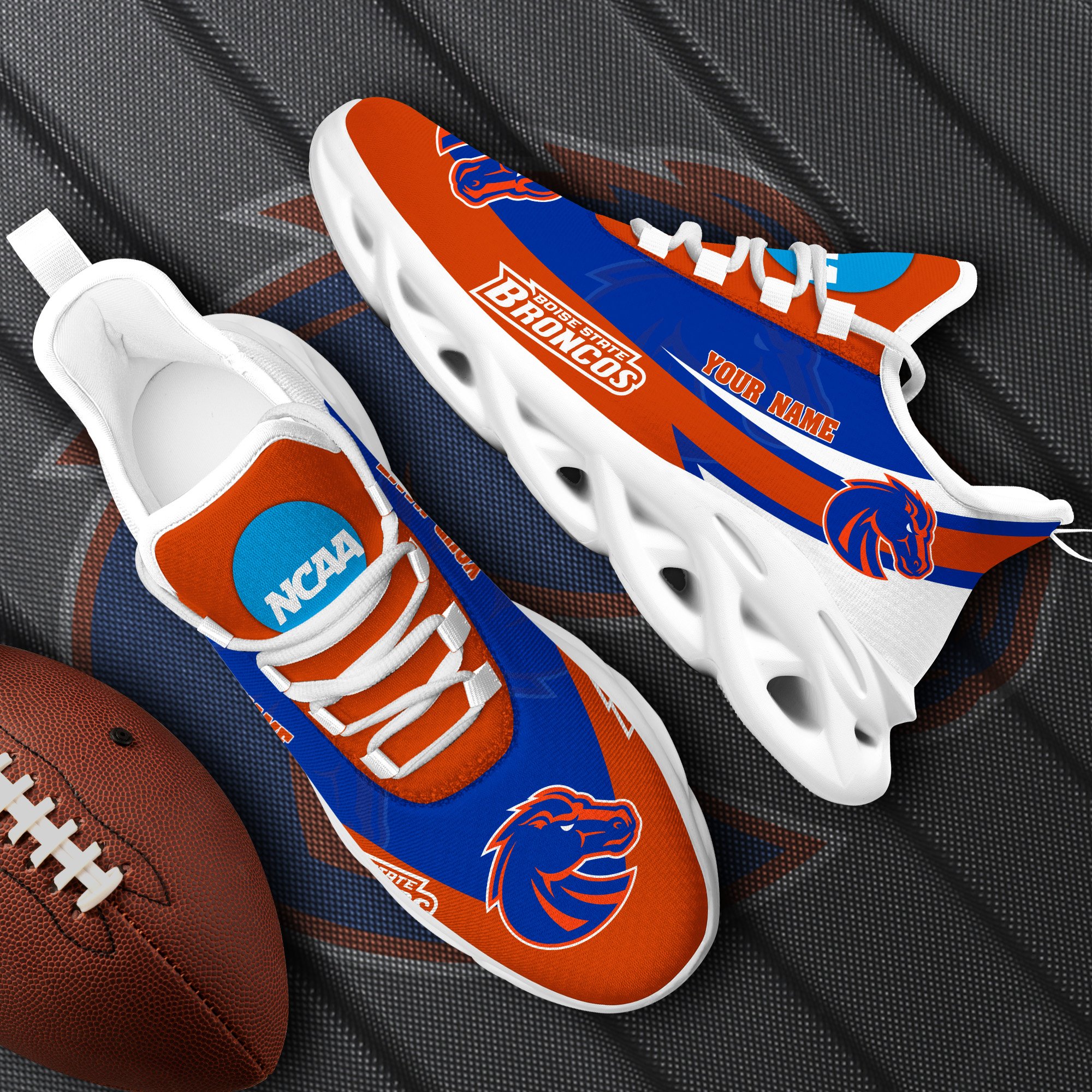 Boise State Broncos White Max Soul Shoes 2025 Versions Custom Your Name, Sports Gift For Fan PH019
