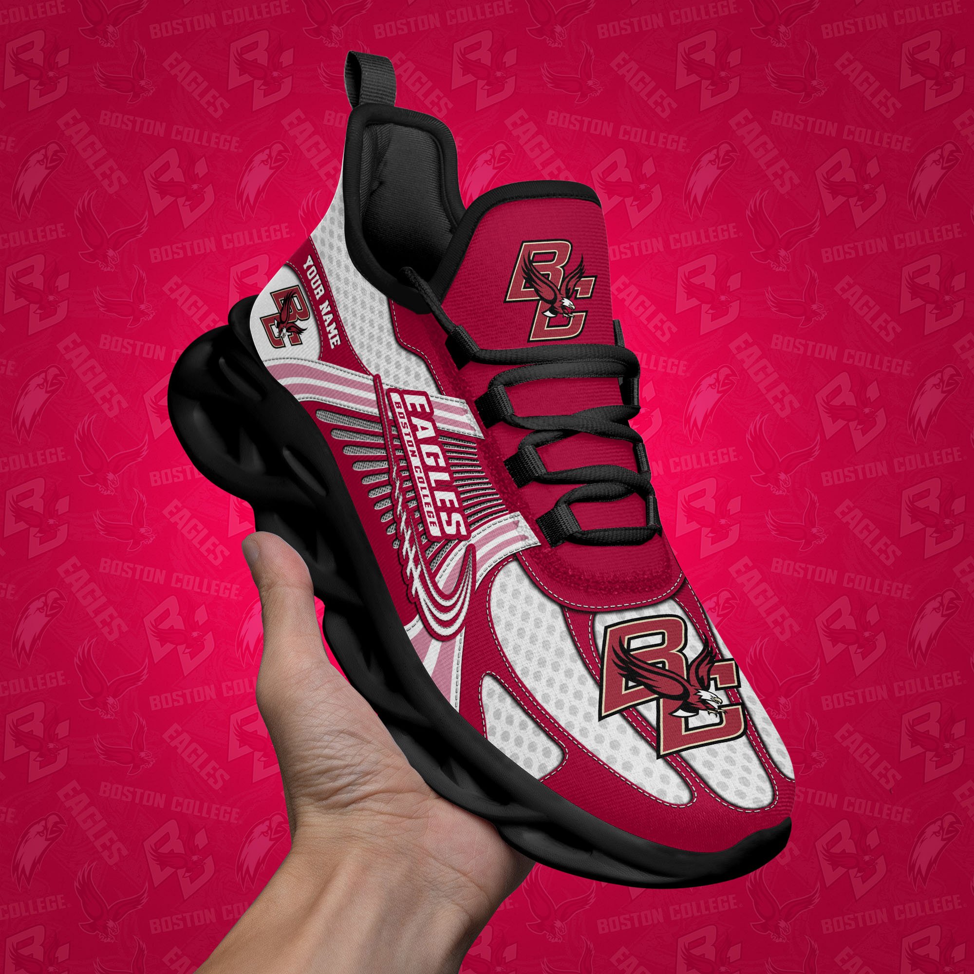 Boston College Eagles Clunky Sneakers Custom Your Name, Sport Sneakers, Sport Gifts For Fan, Gifts For Him