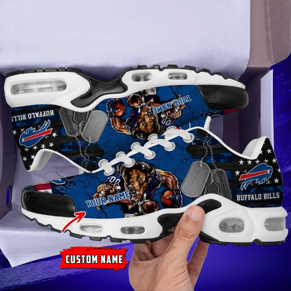 Buffalo Bills Mascot Custom Name Air Max Shoes Air Cushion Sneakers